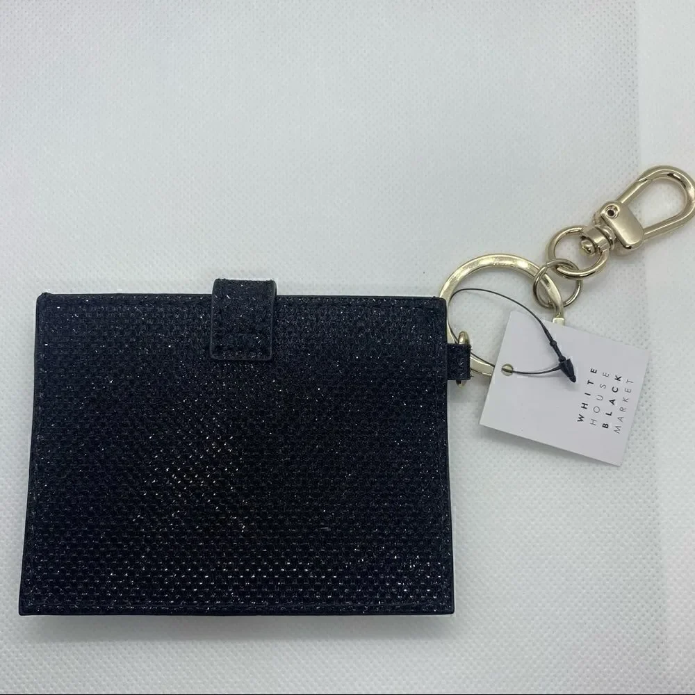 NWT White House Black Market Black Textured Card Case
